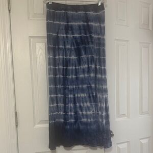 Navy Tie-Dye Maxi Skirt